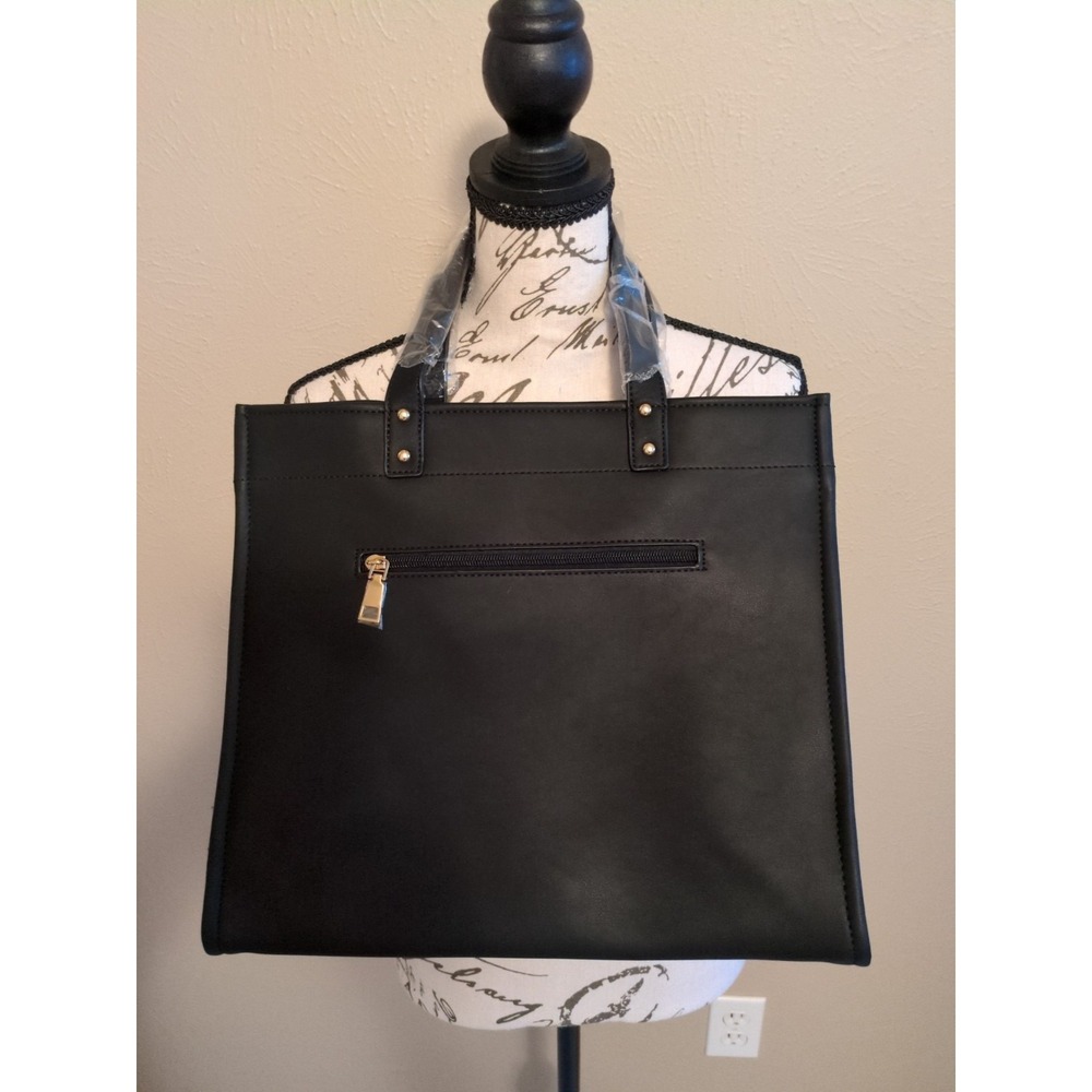 Threaded Pear Black Bag Faux Leather
